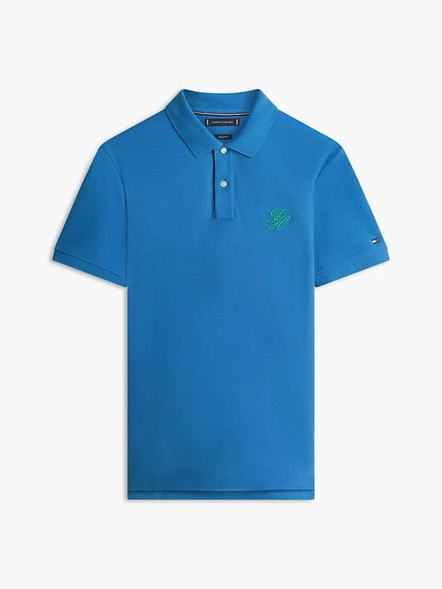 Regular Fit Script Monogram Pique Polo Regular Fit Script Monogram Pique Polo