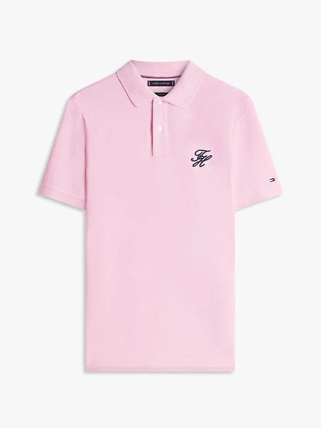 Regular Fit Script Monogram Pique Polo Regular Fit Script Monogram Pique Polo
