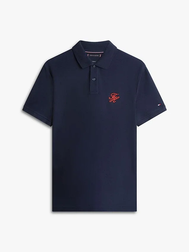 Regular Fit Script Monogram Pique Polo Regular Fit Script Monogram Pique Polo