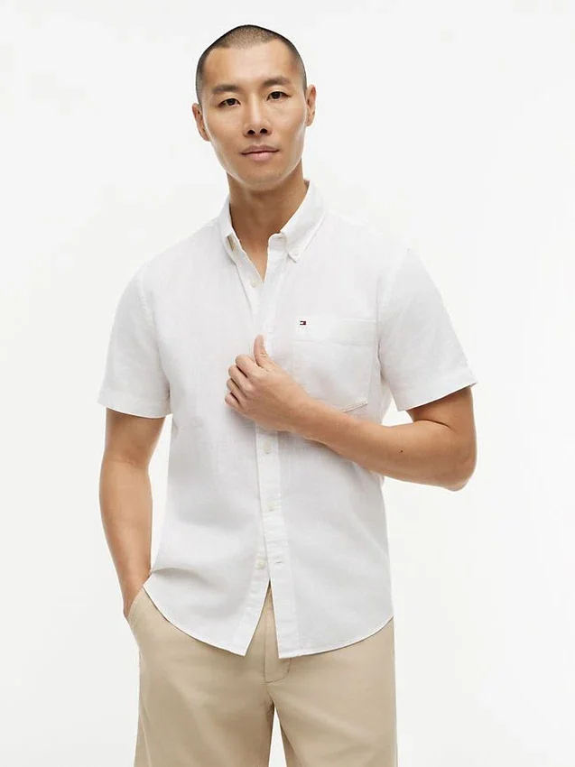 Regular Fit Short-Sleeve Linen-Blend Shirt Regular Fit Short-Sleeve Linen-Blend Shirt