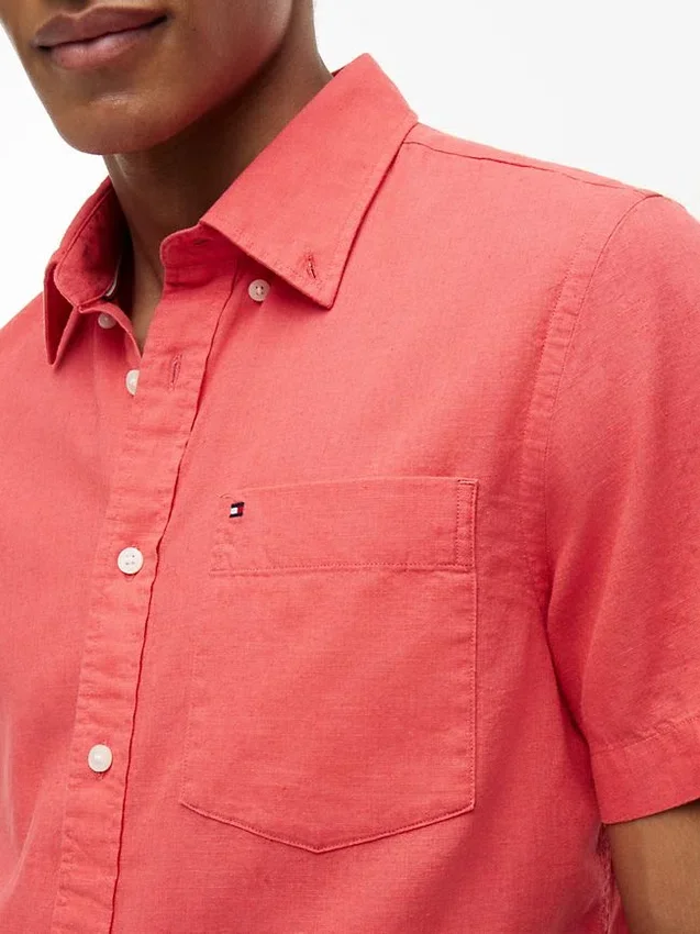 Regular Fit Short-Sleeve Linen-Blend Shirt Regular Fit Short-Sleeve Linen-Blend Shirt