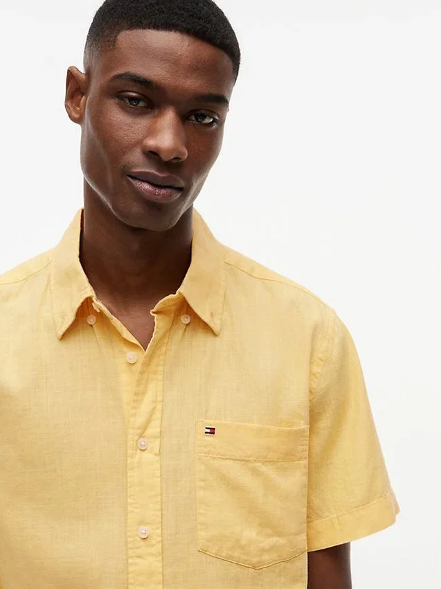 Regular Fit Short-Sleeve Linen-Blend Shirt Regular Fit Short-Sleeve Linen-Blend Shirt