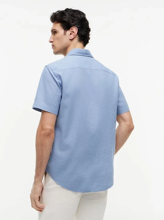 Regular Fit Short-Sleeve Linen-Blend Shirt Regular Fit Short-Sleeve Linen-Blend Shirt