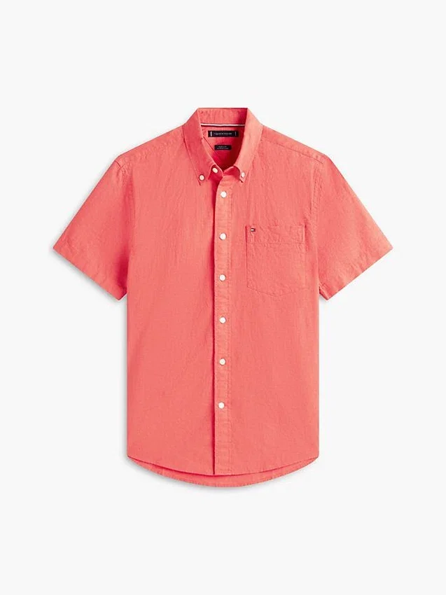 Regular Fit Short-Sleeve Linen-Blend Shirt Regular Fit Short-Sleeve Linen-Blend Shirt