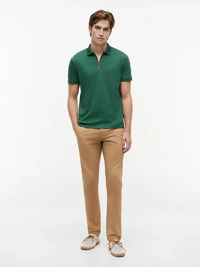 Regular Fit Smooth Cotton Zip Polo Regular Fit Smooth Cotton Zip Polo