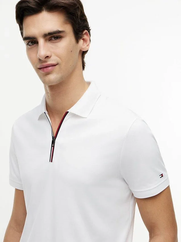 Regular Fit Smooth Cotton Zip Polo Regular Fit Smooth Cotton Zip Polo