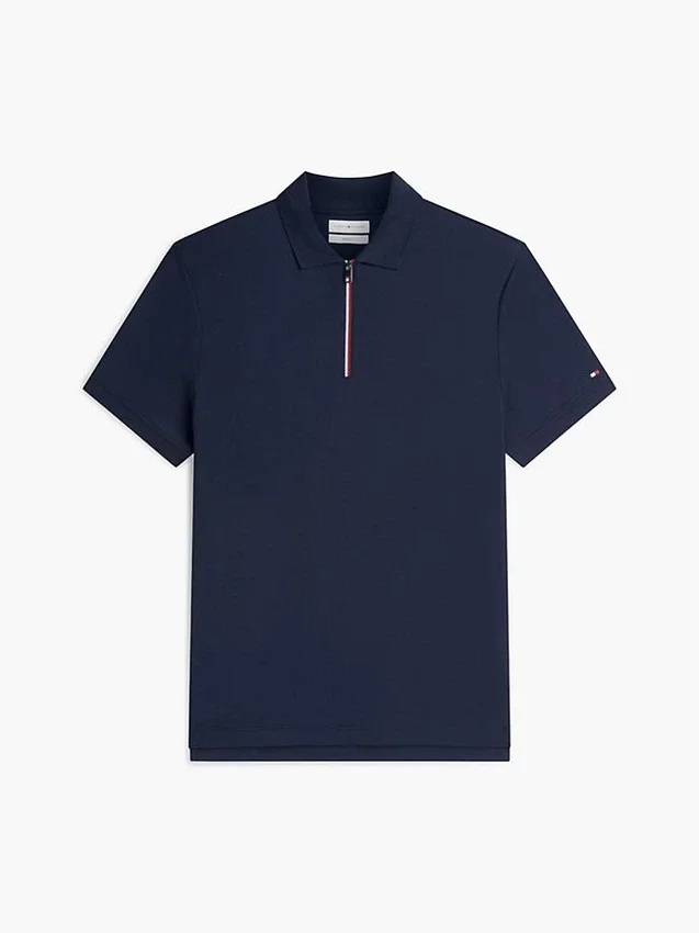 Regular Fit Smooth Cotton Zip Polo Regular Fit Smooth Cotton Zip Polo