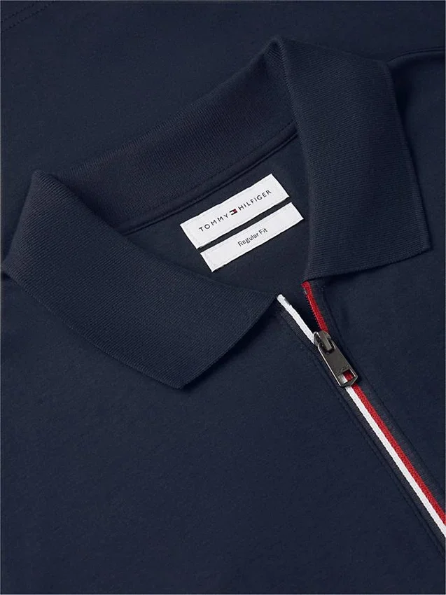 Regular Fit Smooth Cotton Zip Polo Regular Fit Smooth Cotton Zip Polo