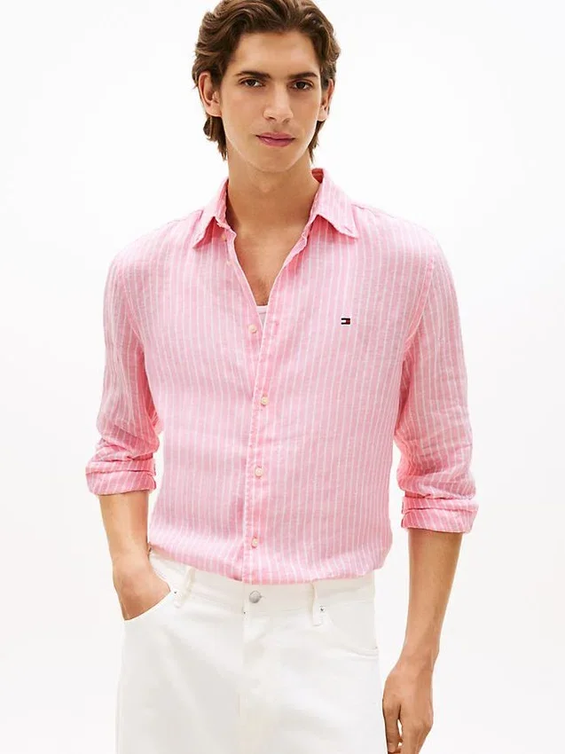 Regular Fit Stripe Linen Shirt Regular Fit Stripe Linen Shirt