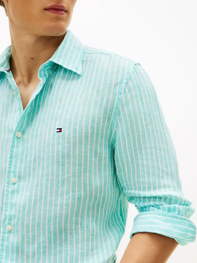 Regular Fit Stripe Linen Shirt Regular Fit Stripe Linen Shirt