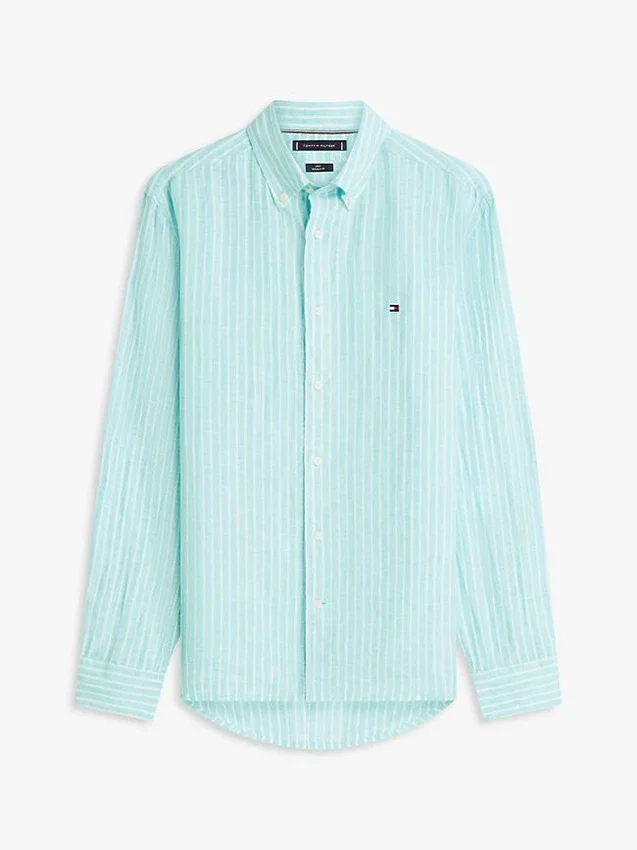 Regular Fit Stripe Linen Shirt Regular Fit Stripe Linen Shirt