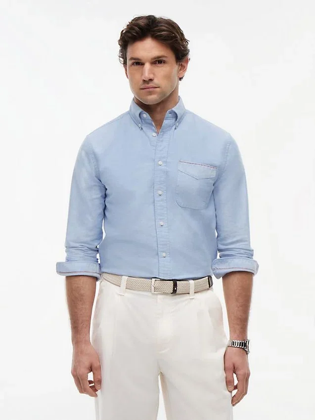Regular Fit Stripe Pocket Oxford Shirt Regular Fit Stripe Pocket Oxford Shirt
