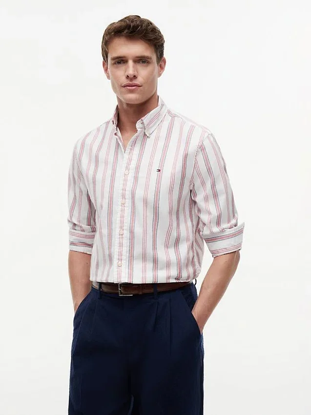 Regular Fit Stripe Stretch Oxford Shirt Regular Fit Stripe Stretch Oxford Shirt
