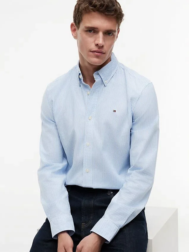 Regular Fit Stripe Stretch Oxford Shirt Regular Fit Stripe Stretch Oxford Shirt