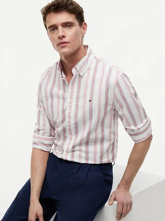 Regular Fit Stripe Stretch Oxford Shirt Regular Fit Stripe Stretch Oxford Shirt