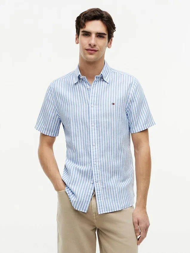 Regular Fit Striped Cotton-Linen Shirt Regular Fit Striped Cotton-Linen Shirt