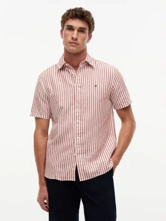 Regular Fit Striped Cotton-Linen Shirt