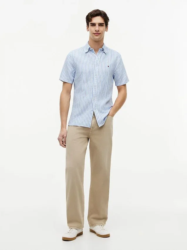 Regular Fit Striped Cotton-Linen Shirt Regular Fit Striped Cotton-Linen Shirt