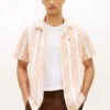 Regular Fit Striped Dobby Camp Shirt Regular Fit Striped Dobby Camp Shirt