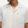 Regular Fit Striped Dobby Camp Shirt Regular Fit Striped Dobby Camp Shirt