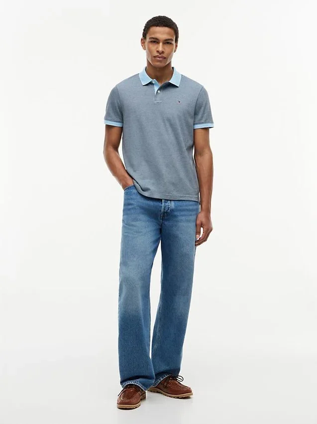 Regular Fit Striped Interlock Polo Regular Fit Striped Interlock Polo