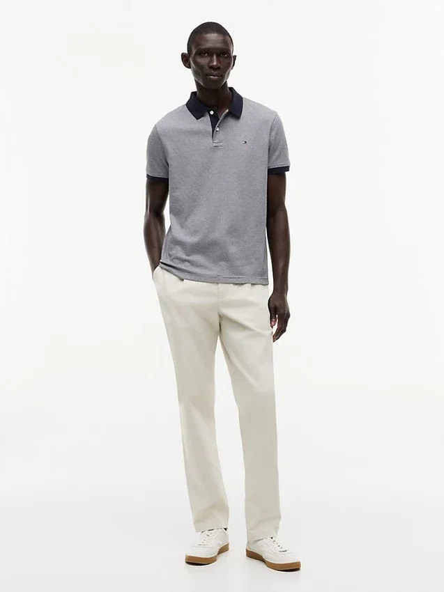 Regular Fit Striped Interlock Polo Regular Fit Striped Interlock Polo