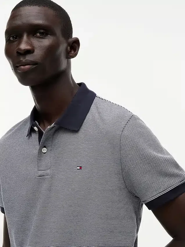 Regular Fit Striped Interlock Polo Regular Fit Striped Interlock Polo