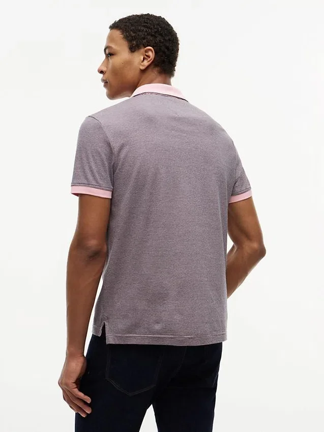 Regular Fit Striped Interlock Polo Regular Fit Striped Interlock Polo
