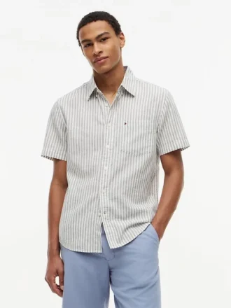 Regular Fit Striped Linen-Blend Shirt Regular Fit Striped Linen-Blend Shirt