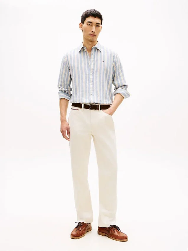 Regular Fit Striped Linen-Blend Shirt Regular Fit Striped Linen-Blend Shirt