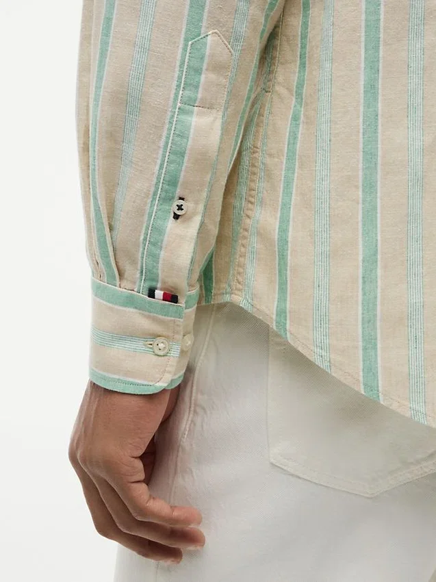 Regular Fit Striped Linen-Blend Shirt Regular Fit Striped Linen-Blend Shirt