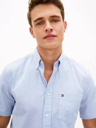 Regular Fit Striped Seersucker Shirt