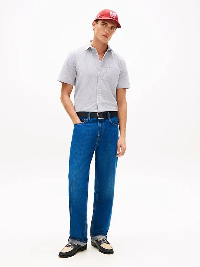 Regular Fit Striped Seersucker Shirt Regular Fit Striped Seersucker Shirt