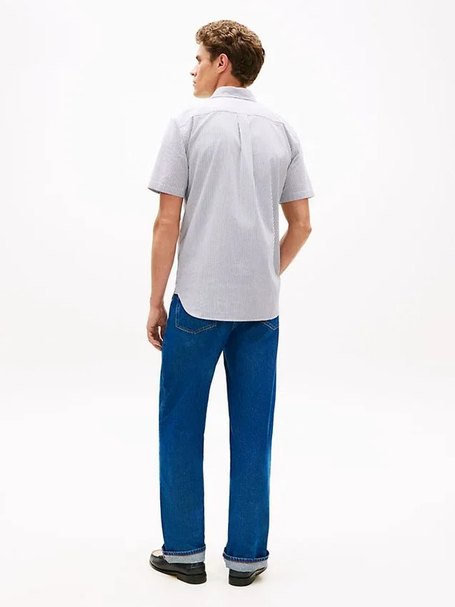 Regular Fit Striped Seersucker Shirt Regular Fit Striped Seersucker Shirt