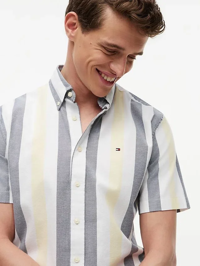 Regular Fit Striped Stretch Oxford Shirt Regular Fit Striped Stretch Oxford Shirt