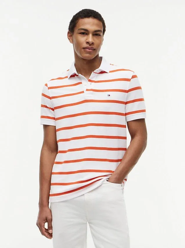 Regular Fit Striped Wicking Polo Regular Fit Striped Wicking Polo