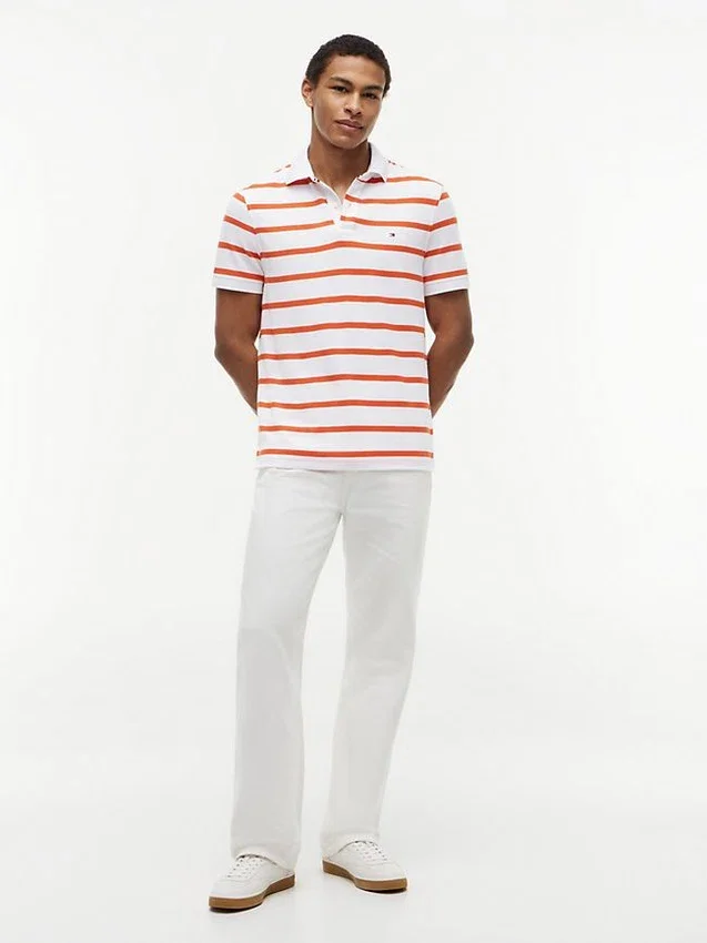 Regular Fit Striped Wicking Polo Regular Fit Striped Wicking Polo