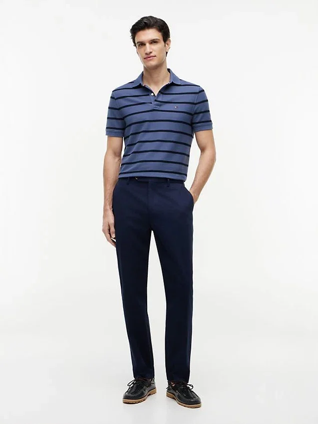 Regular Fit Striped Wicking Polo Regular Fit Striped Wicking Polo
