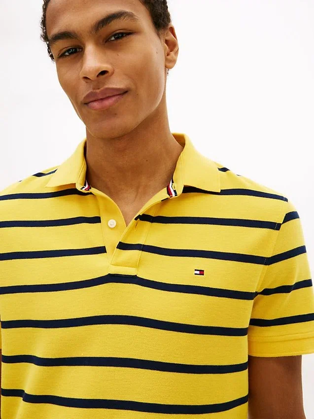 Regular Fit Striped Wicking Polo Regular Fit Striped Wicking Polo