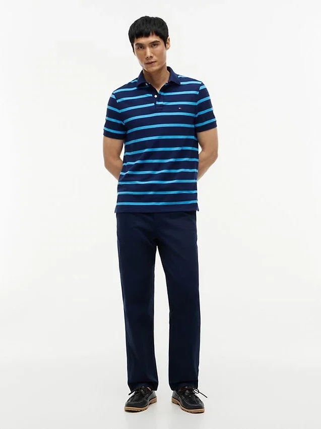 Regular Fit Striped Wicking Polo Regular Fit Striped Wicking Polo