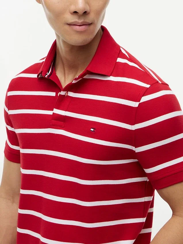 Regular Fit Striped Wicking Polo Regular Fit Striped Wicking Polo