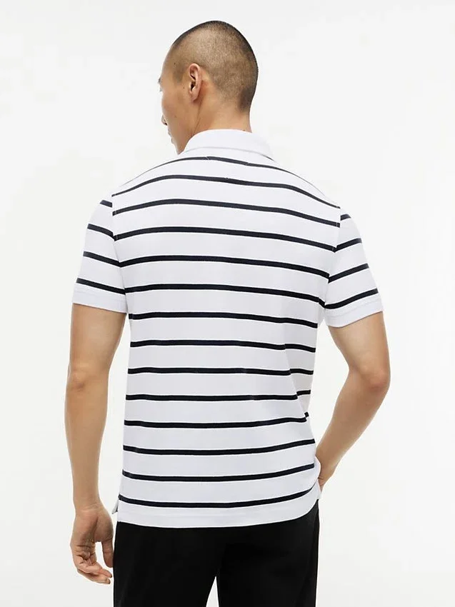 Regular Fit Striped Wicking Polo Regular Fit Striped Wicking Polo