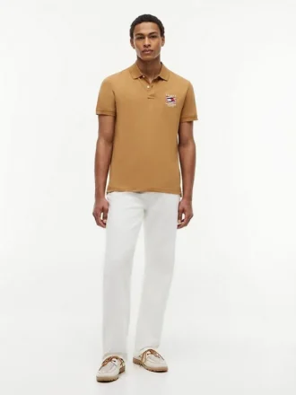 Regular Fit Wavy Flag Smooth Cotton Polo