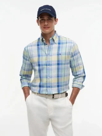 Regular Madras Check Linen-Blend Shirt