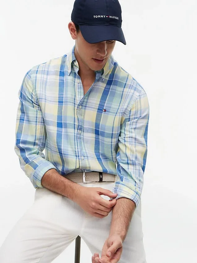 Regular Madras Check Linen-Blend Shirt Regular Madras Check Linen-Blend Shirt