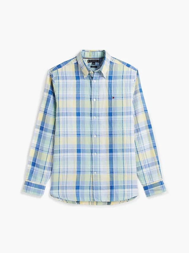 Regular Madras Check Linen-Blend Shirt Regular Madras Check Linen-Blend Shirt