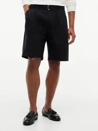 Relaxed Fit 10″ Belted Pleated Short