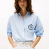 Relaxed Fit Crest Logo Striped Shirt Relaxed Fit Crest Logo Striped Shirt