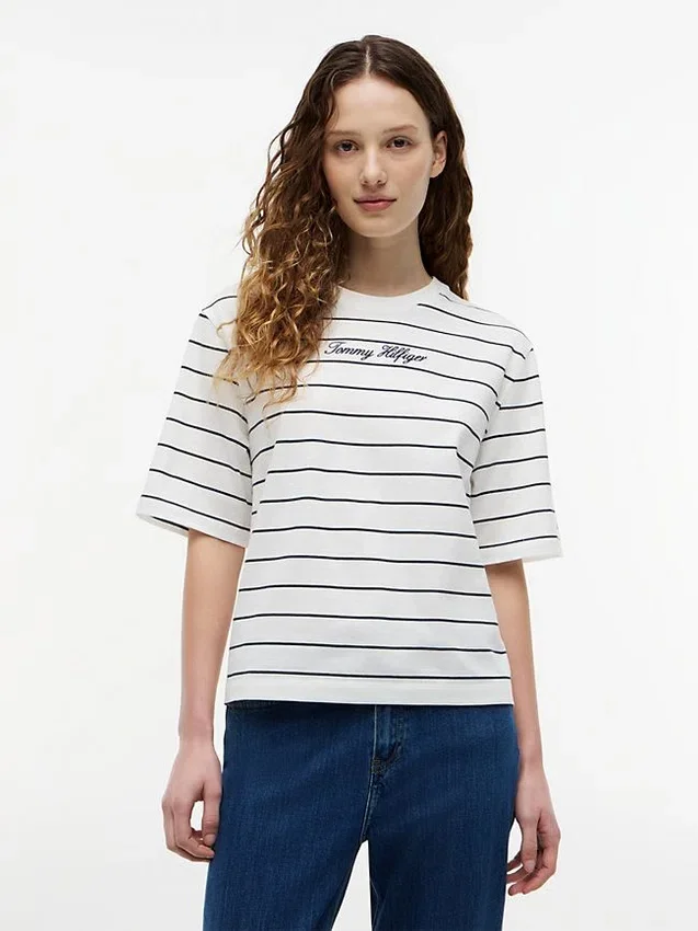 Relaxed Fit Embroidered Script T-Shirt Relaxed Fit Embroidered Script T-Shirt