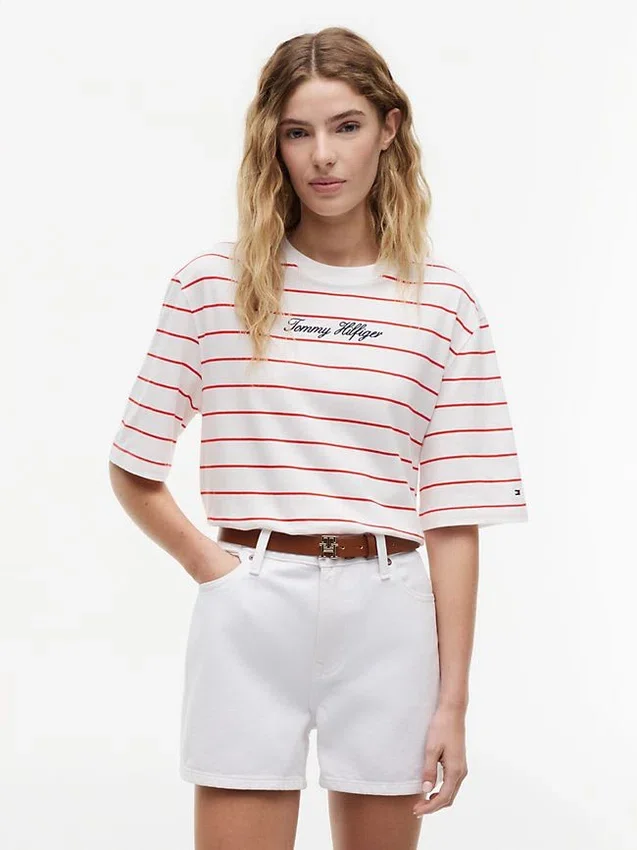 Relaxed Fit Embroidered Script T-Shirt Relaxed Fit Embroidered Script T-Shirt